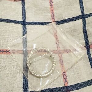 Sparkling Silver Rhinestone Brooch